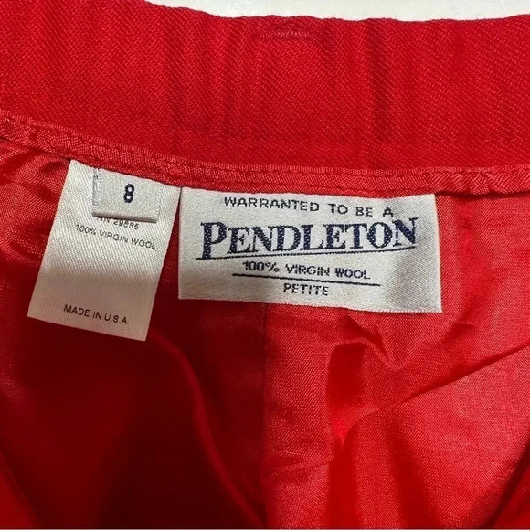 Pendleton Red 100% Virgin Wool Ultra High-Rise Straight Leg Pants Size 8P - Picture 10 of 10